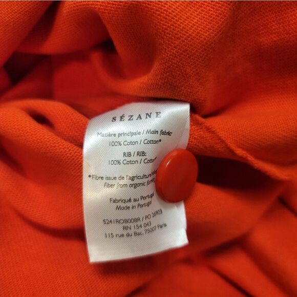 Sezane Classic Orange Midi Shirt Dress - Picture 7 of 8